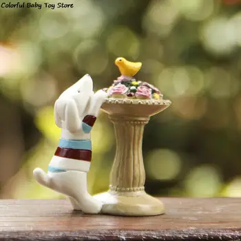 1:12 Miniatiūriniai Lėlių Animaciją Mažylis Parterre Darželis Paukščių Micro Kraštovaizdžio Modelis Sodo Dekoro Žaislas Lėlės Namas Priedai