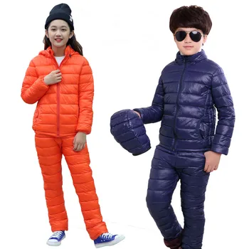 1-13T Vaikų Žiemos Šiltų Drabužių Nustatyti 2022 Naujas Mados Žemyn Medvilnės Kietas Drabužius Kostiumas Šviesos Plonas Gobtuvu Outwear Aukštos Kokybės