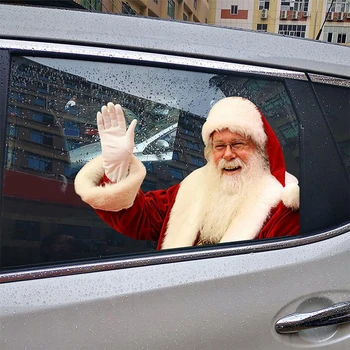 1 VNT Kalėdų Lipdukai Santa Automobilio Langą Lipdukai Santa Claus Automobilių Stiklo Lipdukai, Auto Vinilo Decal Apdaila Visiems Automobilių