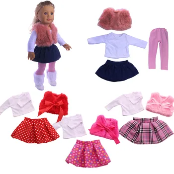 10 Stilius Lėlę Aprengti Set=T-Shirt+Suknelė+Sijonas/Kelnės (18 Colių American Doll&43Cm Gimęs Kūdikis Kartos Gimtadienio Mergina Žaislas Dovanos