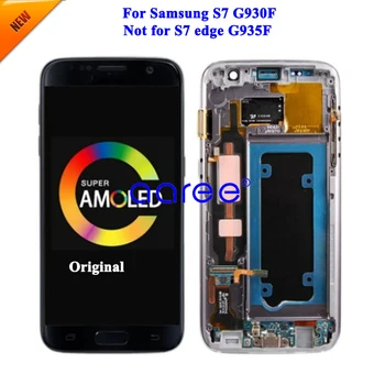 100% patikrintas Super AMOLED skystųjų kristalų (LCD Samsung S7 LCD G930F Ekranas LCD Ekranas Touch 