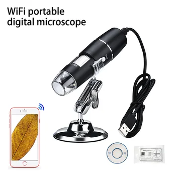 1000X Skaitmeninį usb Mikroskopą, Wifi, Mikroskopu didinamasis stiklas, Kameros 8LED w/Stand 