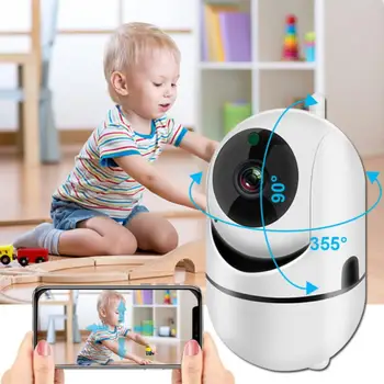 1080P Kūdikio stebėjimo WiFi infraraudonųjų SPINDULIŲ Naktinio Matymo dvipusis Audio Video Auklė Domofonas Auto Track Wireless Wirelrss Namų Babyphone Fotoaparatas