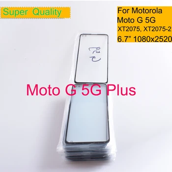 10vnt/Daug Motorola Moto G 5G Plius XT2075 Jutiklinis Ekranas Priekinės Stiklo plokštės Objektyvas Moto G 5G Plius LCD Stiklo Su OCA
