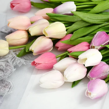 10VNT Dirbtinių Gėlių Nekilnojamojo Touch Tulpės Gėlių Puokštė Netikrą Gėlių, Vestuvių Dekoravimas Namo Kambaryje Sodo Dekoro Nuotraukų Rekvizitai