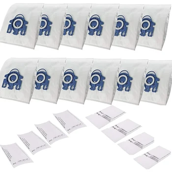 12 kišenėlės+8 Filtrai Suderinamas su Miele HyClean GN 3D 10408410,Klasikinis C1 Efektyvumo Dulkių siurblio Maišeliai