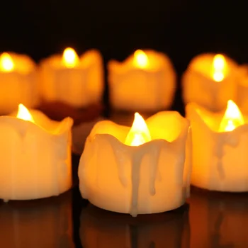 12 Vnt Ašara formos Elektroninių Žvakės Vestuvių Žibintai, Žvakės Šviesos Kalėdų Buveinės Šalies Atmosferą Apdaila Žibintai