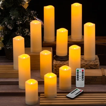 12Pcs Flameless LED Žvakių Šviesos su Nuotolinio ir Laikmatis Elektroninių Mirgėjimas Tealight Namų Vestuvių, Gimtadienio Romantiškas Dekoro