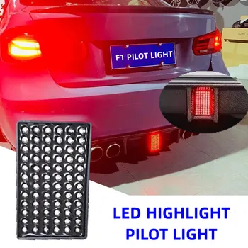 12V F1 Stiliaus DRL Raudona 72 LED Galiniai Stop Rūko Trikampio Stabdžių Žibintas Saugos Lempos Automobilių Variklio LED Galiniai Šviesos Signalo Lemputė