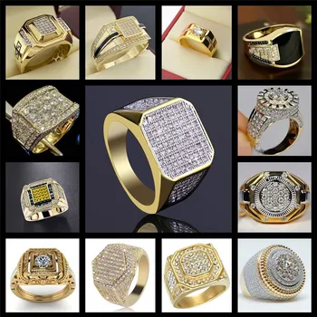 13 Stilių Mados Kristalų Cirkonis Žiedas Vyrams, Verslo Stiliaus Sužadėtuvių Vestuves Žiedai, Papuošalai, Aksesuarai Visai Pardavimas