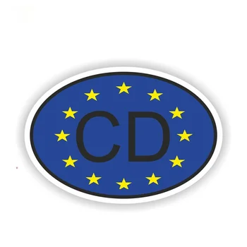 13CM Kūrybos Decal CD Korpusas Diplomatinių Šalies Kodas Automobilių Lipdukas Ovalo formos Lipdukas Automobilio Stiliaus