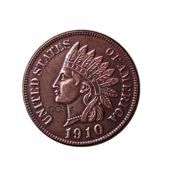 1910 m. ir 1859 m. Indijos galvos Centų Vario Monetų Kopijos