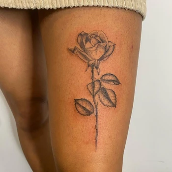 1PC Black Rose Laikinos Tatuiruotės Lipdukai Rankos Juosmens Kūno Menas Vandeniui Netikrą Tatuiruotės Plunksnų Gėlių Moterų Mergaitės Perdavimo Tatuiruotė