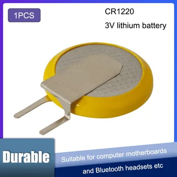 1PCS CR1220 1220 3V Mygtuką Baterijos, vertikalios suvirinimo pin 2 pin. CR1220 Teisę peilis