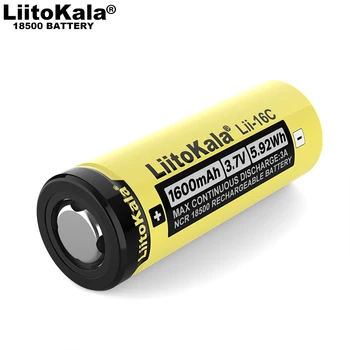 1PCS LiitoKala Lii-16C 18500 1600mAh 3A Išleidimo 3.7 V įkrovimo baterija (akumuliatorius Recarregavel ličio jonų baterija LED žibintuvėlis