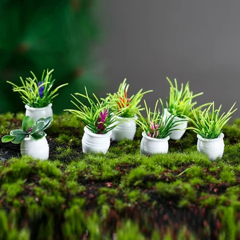 1Pcs Miniatiūriniai Lėlių Žaliųjų Augalų Bonsai Puodą Baldai, Namų Dekoro Priedai