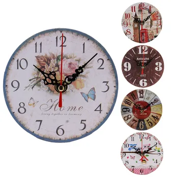 1PCS Sieninis Laikrodis Vintage Stiliaus Antikvariniai Medienos Sieninis Laikrodis Namų Virtuvės, Biuro retro laikrodis analoginis sieninis laikrodis kambarį miegamasis