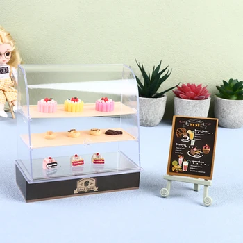 1Set 1:12 Lėlių Mini Tortas Ekranas Kabineto Iškaba Stovėti Modelis Doll House Gyvenimo Scenos Dekoras Vaikų Apsimesti Žaisti Žaislai