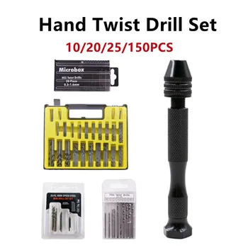 1Set Mini Twist Drill Bit Micro Vertus Grąžtas Keyless Chuck Plėstuvas Vertus Twist Drill Tvirtinimo Twist Drill Bit 10/20/25/150PCS