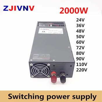 2000w impulsinis Maitinimo šaltinis SMPS AC-DC Įvesties 110V/220V Išėjimo 24v 27v 36v 48v 50v 60v 72v 80v 110v, 220v S-2000