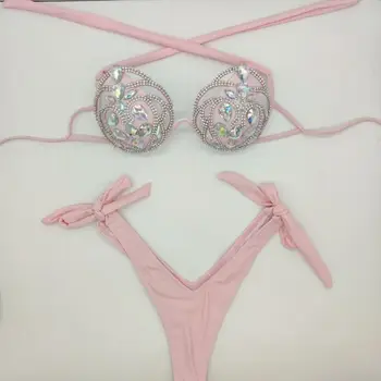 2020 venera atostogų kalnų krištolas, deimantas bikini komplektas tuščiaviduriai iš maudymosi kostiumai seksualus maudymosi kostiumą bling akmenų deimantų paplūdimio biquini