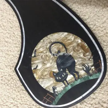2021 NAUJAS Akrilo apdaila Raudonmedžio pickguard už Akustinė gitara,juoda katė guardplate už akustine gitara Nemokamas pristatymas
