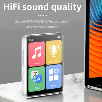 2022 Naujas MP3 Grotuvas Bluetooth 5.0 Visiškai Jutiklinis Ekranas Walkman Nešiojamų Sporto, Muzikos Grotuvas Mp4 Video Grotuvas, FM Radijas, Diktofonas