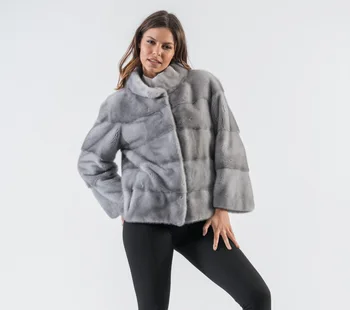 2022 naujų gamtinių nekilnojamojo audinės kailiniai, paltai moterims trumpas stiliaus žiemos mados kailis
