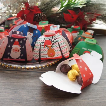 24 Vnt Kalėdų Džemperis Dizaino Sniego Senį, Kalėdų Eglutė Spausdinimo Popieriaus Langelį, Saldainiai Mažų Dovanų Pakavimo Dėžės Šalies Apdaila
