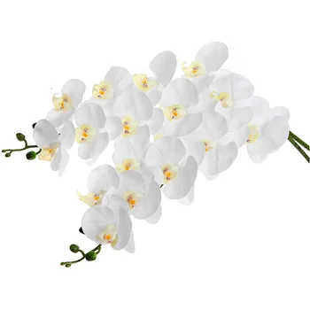 2vnt 38inch Dirbtinis Nekilnojamojo Susisiekti Orchidėjų Žiedai 9Heads Latekso Phalaenopsis Stiebai už 