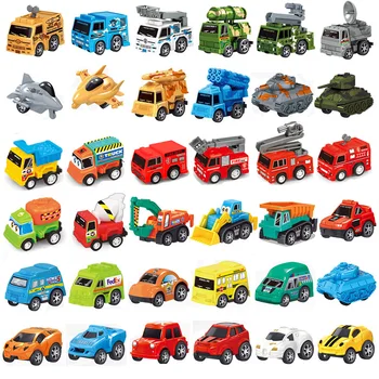 2VNT Atsitiktiniai Transporto priemonių Automobilių Žaislai Retro Classic Traukti Atgal Fire Truck Karinės Inžinerijos Lenktynių Modelių Automobilius, Lėktuvus Vaikams Žaislai Berniukams