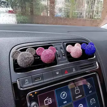 2vnt Automobilių oro išleidimo kvepalai įrašą apdailos Disney animacinių filmų diamond Mickey galvos automobilių oro kondicionieriai kvepalai įrašą interjeras