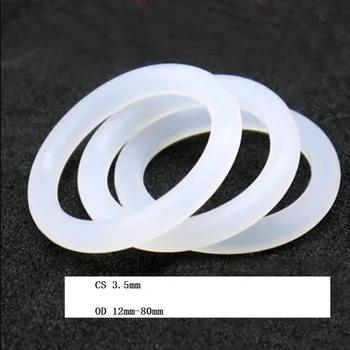 3.5 mm Silikono sandarinimo Žiedas yra Maisto Klasės, Sandarinimo Poveržlė Baltos Gumos O Žiedas OD 12 mm - 80 mm