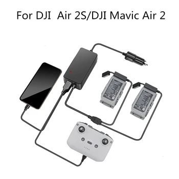 3 In 1 Baterija, Automobilinis Įkroviklis, skirtas DJI Oro 2S už Mavic Air2 Drone Priedai Nuotolinis Valdymas USB Greito Įkrovimo Valdiklis Telefono Hub