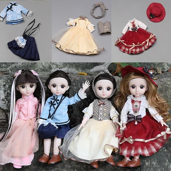 30CM Mielas Bjd Doll Medžiaga 18 Kilnojamojo Sujungta Lėlės Su Kinų Stiliaus Drabužius, makiažą ir Mados 