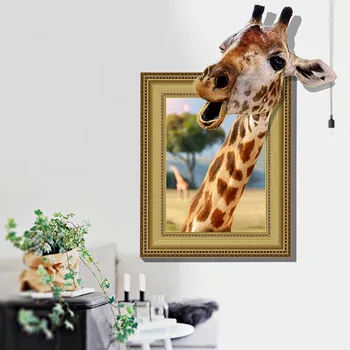 3D Laimingas žirafa Vinilo Namų Dekoro adesivo de parede Meno Lipdukai 