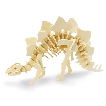 3D Medinė Dėlionė Žaislas Dinozauras Serijos Gyvūnų Pavyzdį Kūrybos Surinkti Montessori Ugdymo Žaislai Vaikams, Vaikų Dovanų