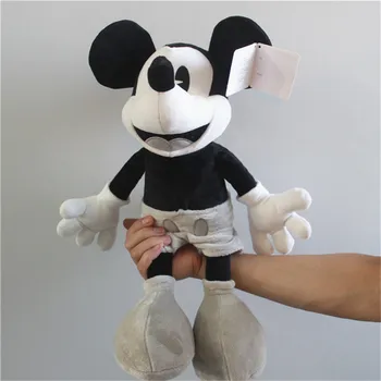 45cm Disney Klasikinis Juoda Balta Retro Mickey Mouse Pliušiniai Žaislai Įdaryti Minkšta Lėlė Berniukas Vaikams Gimtadienio Dovanos