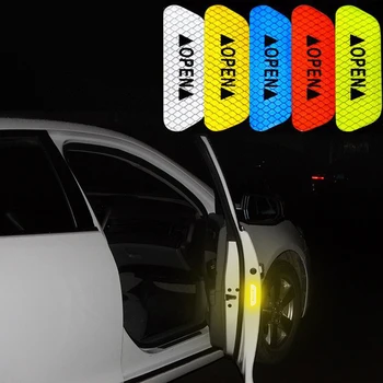 4Pcs Įspėjimo Ženklas, Atspindintis Automobilių Durų Lipdukai Hyundai solaris akcentas i30 ix35 i20 elantra 