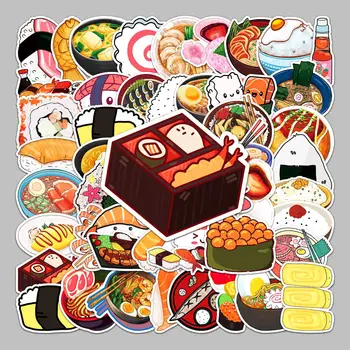 50PCS Lipdukai Skanus Japonų Virtuvė Animacinių filmų Vandeniui Lipdukai Bagažo Nešiojamas Paspirtukas Automobilis Šaldytuvas Dviračių Žaislas