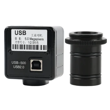 5MP 2MP, USB Skaitmeninis Mikroskopas su Kamera, Elektroninis Vaizdo Didintuvas 23.2 mm Okuliaras Adapteris Trinokulinis Biologinių Microscopio