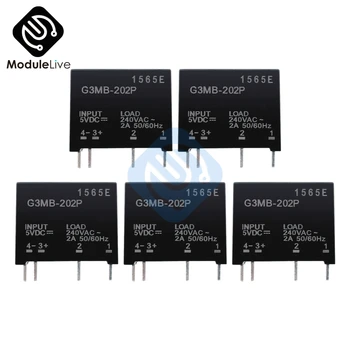 5VNT DC-AC Relės Modulis G3MB-202P G3MB 202P PCB SSR 5V DC Out 240V AC 2A (Solid State Relay Module Valdybos Arduino