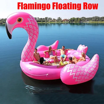 6-8person Didžiulis Flamingo Baseinas Plaukti Milžinišką Pripučiamą Vienaragis Baseinas Priedai Island Šalis Plūduriuojantis paplūdimio Lauko Žaislas