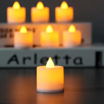 6PCS Flamless Elektros Žvakė LED Arbata Šviesos Baterija Coloful Mirgėjimas Votive Tealight Romantiška Šalies Namų