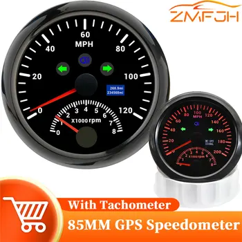 85MM GPS Spidometras Su 8000RPM Tachometras Motociklo Universalus Skaitmeninis Spidometras Tacho Matuoklis Daviklis, Skirtas Automobilių, Sunkvežimių, Valčių 12V