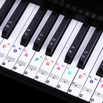 88/61 klavišą, spalva piano laiške pažymi, lipdukai klaviatūros vertus roll fortepijono klaviatūra, skaidrūs lipdukai kursu skaidrūs lipdukai