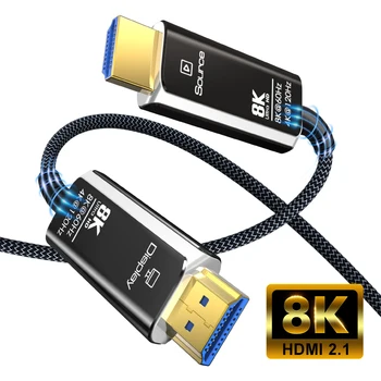 8K Optinio Pluošto Kabelio 120Hz 48Gbps HDR Suderinamą HDMI 2.1 2.0 USB C HUB PS5, 8K/60Hz, Super Speed HDMI Splitter Cable, eARC