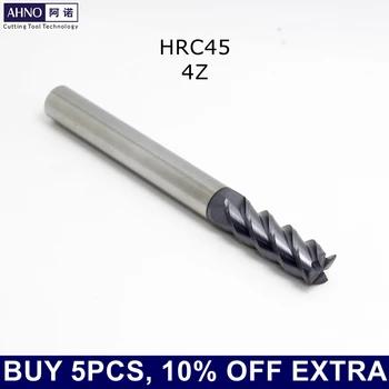 AHNO Karbido Pabaigos Mill 4 Peiliukai HRC45 4mm 5mm, 6mm 8mm 10mm 12mm kaip 14mm 16mm 18mm 20mm 100% Gamyklos Realizavimo