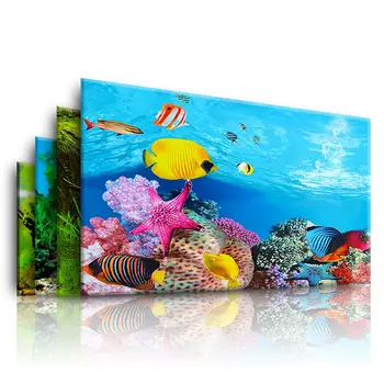 Akvariumas Kraštovaizdžio Plakatas Žuvų Bakas 3D Fone Tapybos Lipdukas dvipusis Vandenyno Jūros Augalų Fone Akvariumo Apdaila