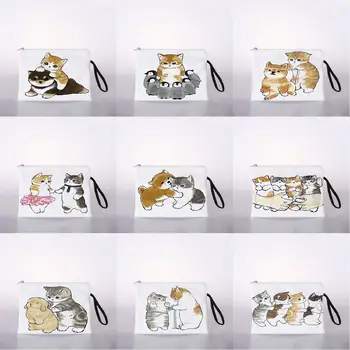 Aliejaus tapybai katė spausdinti kosmetikos maišą, moterų mados kosmetikos maišą, mergina kosmetikos maišą, moterų, tualetinių reikmenų saugojimo krepšys
